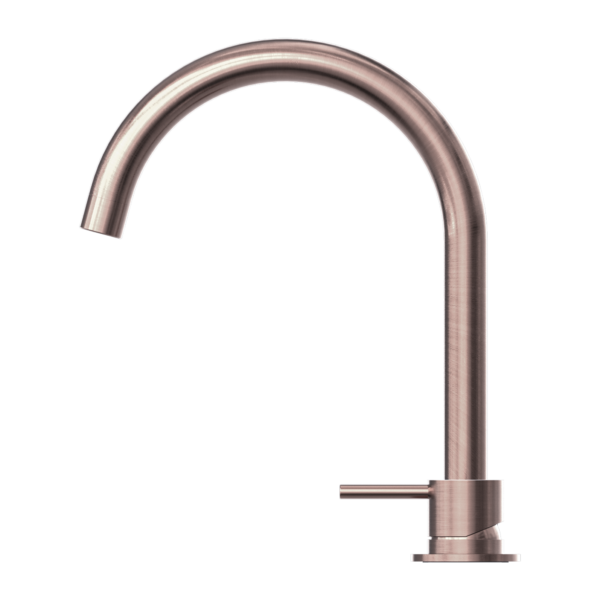 Mecca Hob Basin Mixer Round Swivel Spout - Brushed Bronze