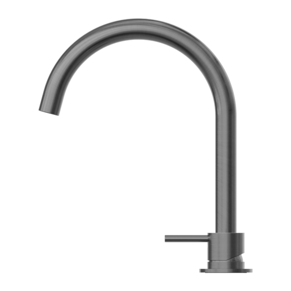 Mecca Hob Basin Mixer Round Swivel Spout - Gunmetal