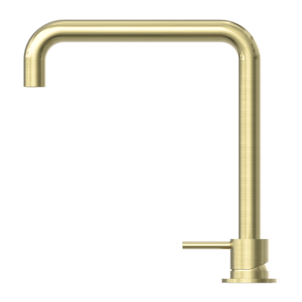 Mecca Hob Basin Mixer Square Swivel Spout - Brushed Gold