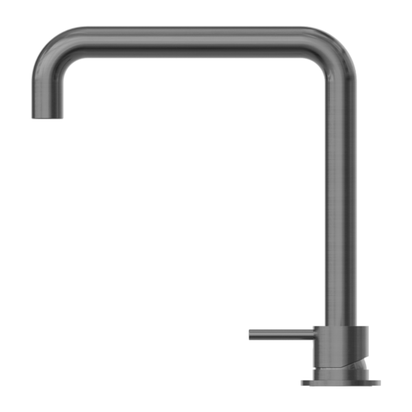 Mecca Hob Basin Mixer Square Swivel Spout - Gunmetal