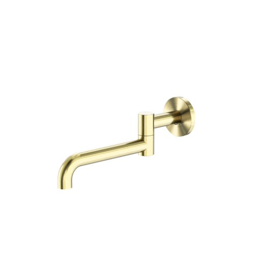 Mecca Wall Mounted Swivel Basin/Bath Spout Only 225mm - Brushed Gold