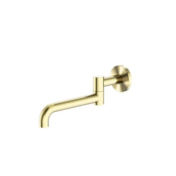 Mecca Wall Mounted Swivel Basin/Bath Spout Only 225mm - Brushed Gold