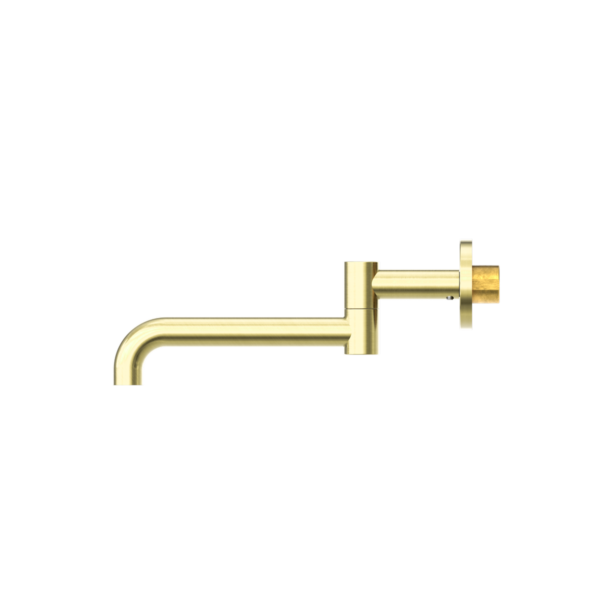 Mecca Wall Mounted Swivel Basin/Bath Spout Only 225mm - Brushed Gold