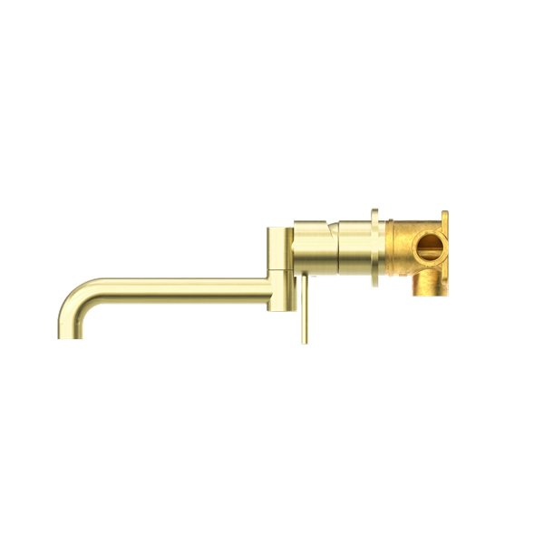 Mecca Wall Basin/Bath Mixer Swivel Spout 225mm - Brushed Gold