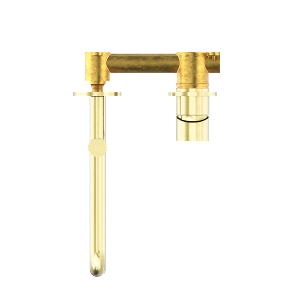 Mecca Wall Basin/Bath Mixer Swivel Spout 225mm - Brushed Gold