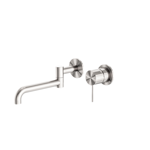 Mecca Wall Basin/Bath Mixer Swivel Spout 225mm - Brushed Nickel