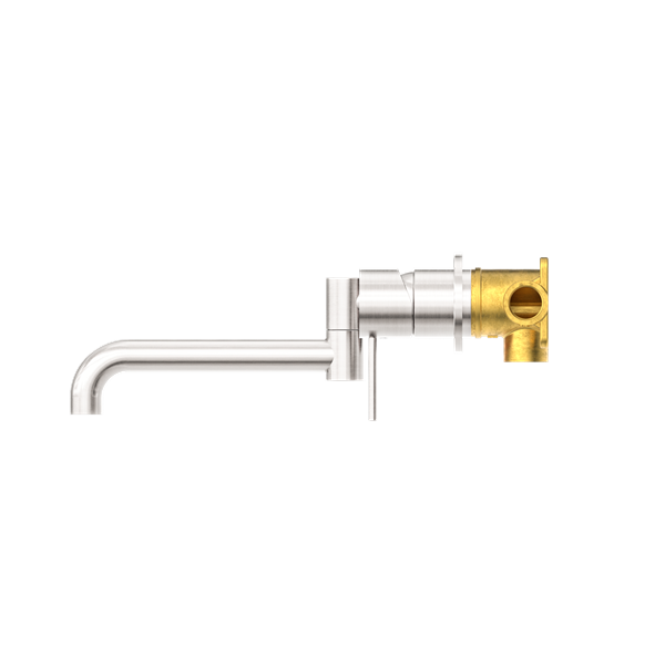 Mecca Wall Basin/Bath Mixer Swivel Spout 225mm - Brushed Nickel