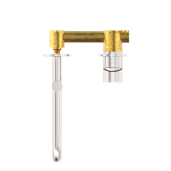Mecca Wall Basin/Bath Mixer Swivel Spout 225mm - Brushed Nickel