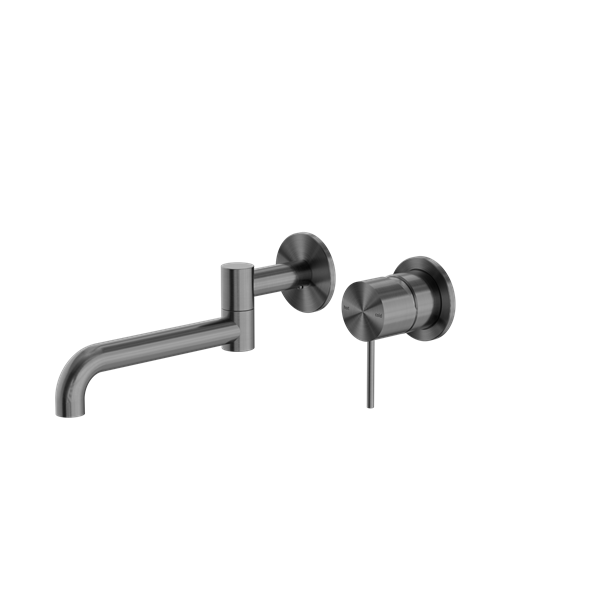 Mecca Wall Basin/Bath Mixer Swivel Spout 225mm - Gunmetal