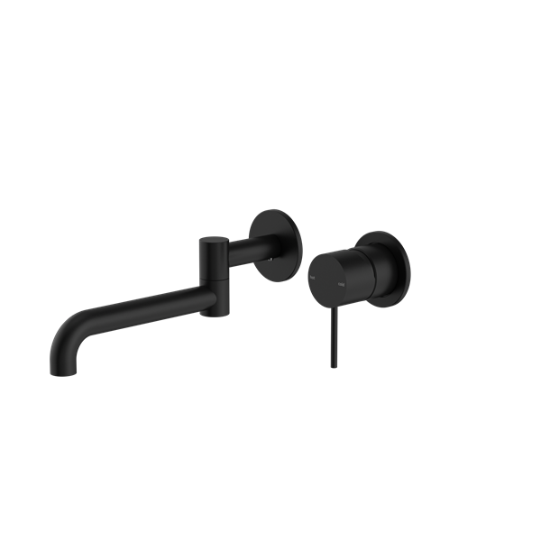 Mecca Wall Basin/Bath Mixer Swivel Spout 225mm - Matte Black