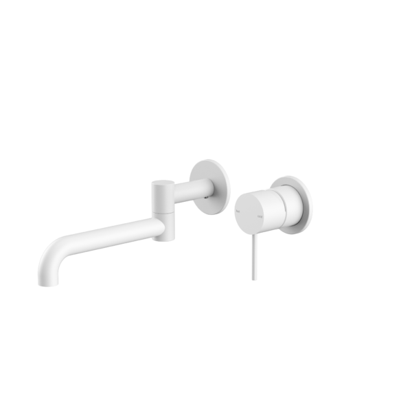 Mecca Wall Basin/Bath Mixer Swivel Spout 225mm - Matte White