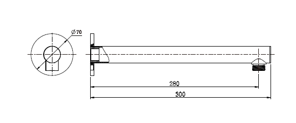 Round Shower Arm -  Brushed Nickel