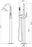 Star Freestanding Bath Mixer With Hand Shower -  Champagne