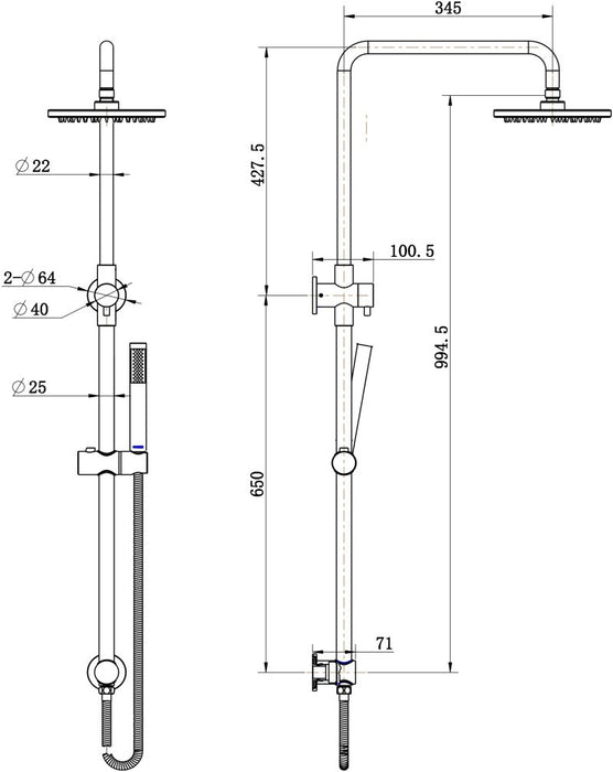Star Shower Column Set - Chrome