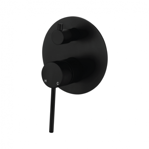 Star Mini Shower Diverter Mixer - Matte Black