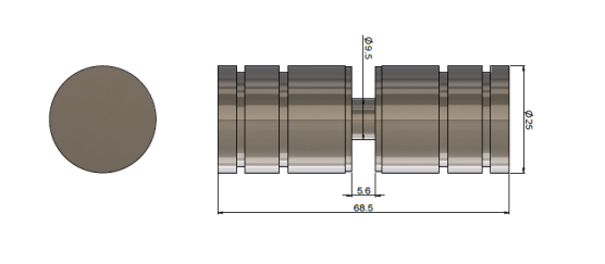 Shower Door Round Handle - Brushed Nickel