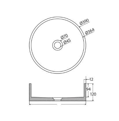 Jada Round Concrete Above Counter Basin - Warm White