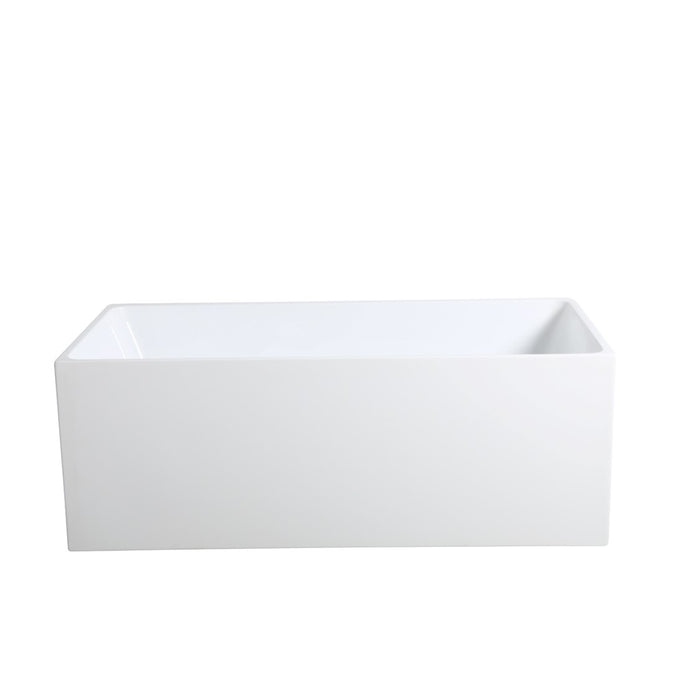 Theo Back to Wall 1700 Matte White Bathtub