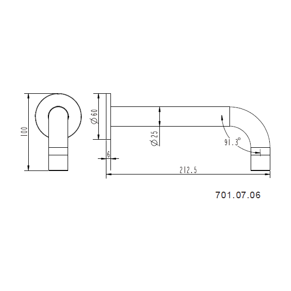 Villa Bath/Basin Spout Brushed Nickel