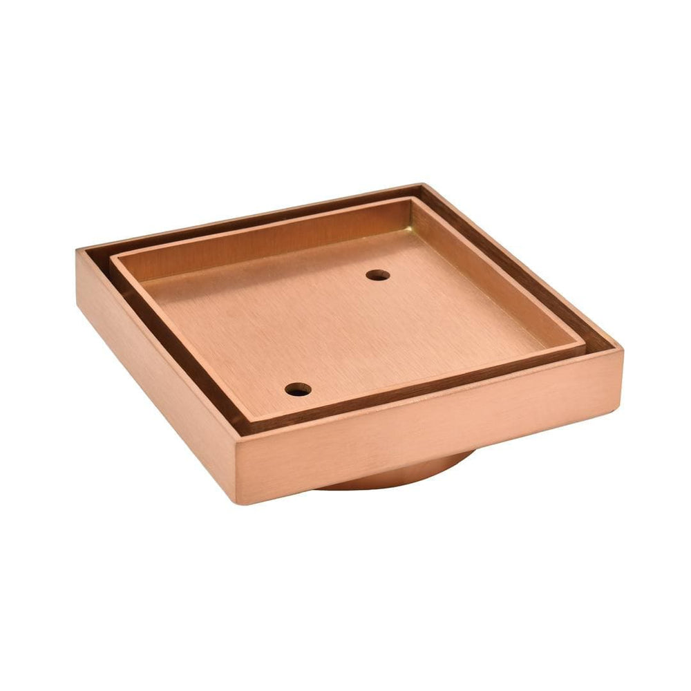 Champagne Slim Smart Tile Insert Floor Waste 115*115mm