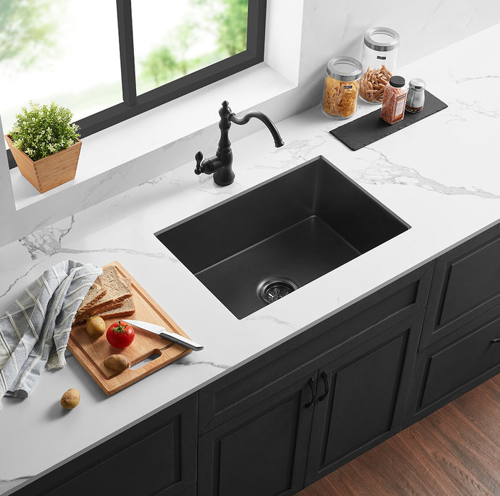 Camden Fireclay Sink Matte Black 677mm