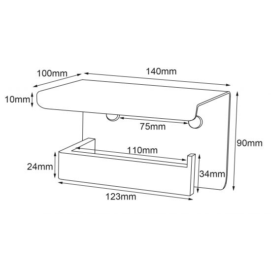 IVANO Series Black Toilet Paper Holder