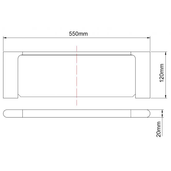 AU Chrome Glass Shelf