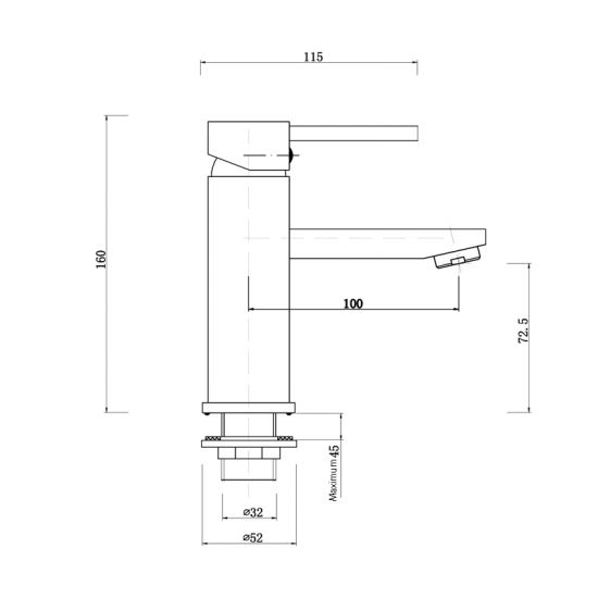 Pentro Brushed Yellow Gold Round Short Basin Mixer