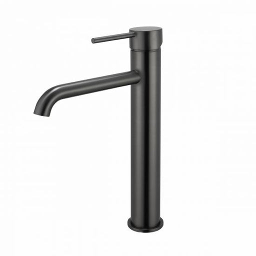 LUCID PIN Series Round Brushed Gun Metal Grey Tall Basin Mixer