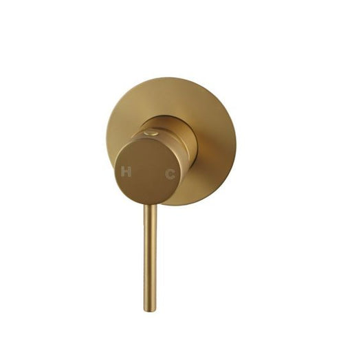 LUCID PIN Series Round Brushed Yellow Gold Shower/Bath Wall Mixer(80mm Cover Plate)