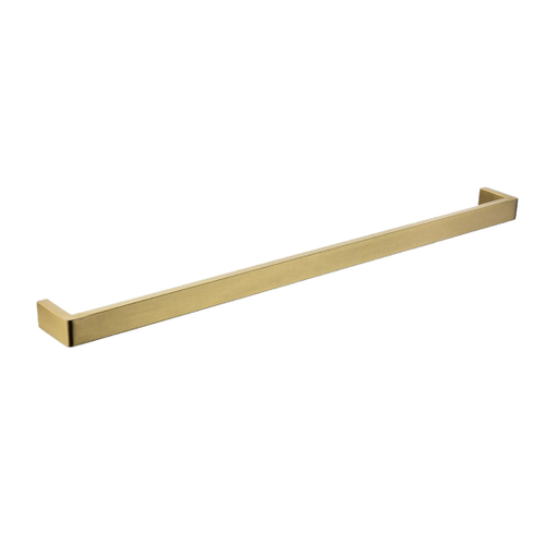 IVANO Series Square Brushed Brass Single Towel Rail 800mm