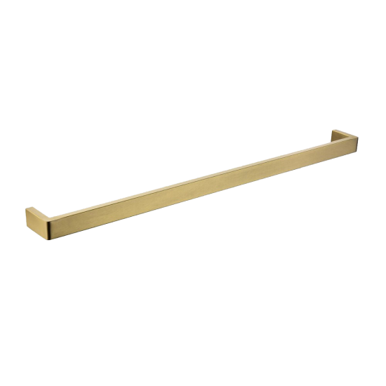 IVANO Series Square Brushed Brass Single Towel Rail 800mm