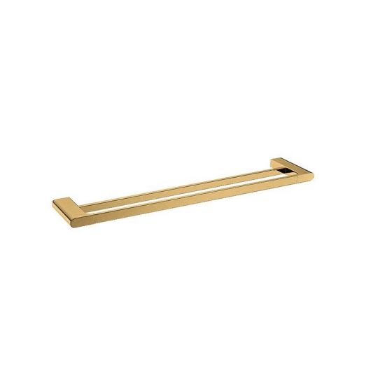 AU Series Brushed Brass Double Towel Rail 600mm