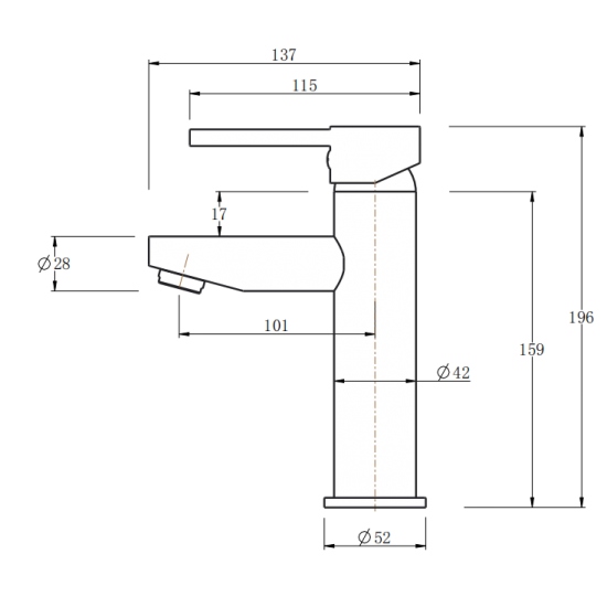LUCID PIN Round Chrome Basin Mixer