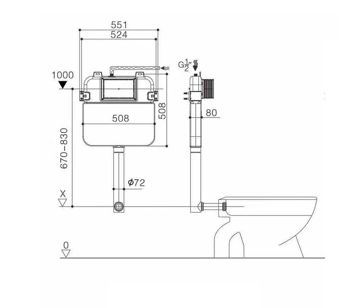 R&T INWALL CONCEALED CISTERN FOR WF PAN