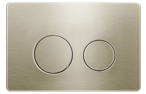 ROUND BRUSH GOLD STAINLESS DUAL -FLUSH PUSH PLATE FOR R&T MECHANICAL CONCEALED CISTERN