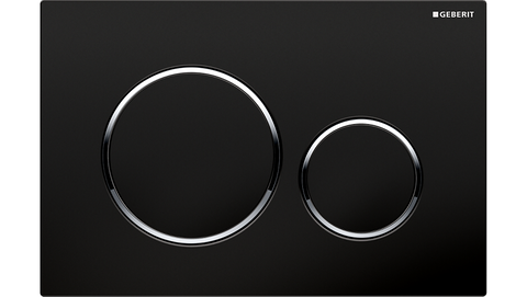 SIGMA20 DUAL FLUSH BUTTON ROUND BLACK WITH CHROME TRIM