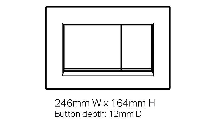 SIGMA30 DUAL FLUSH BUTTON SQUARE MATTE BLACK WITH CHROME TRIM