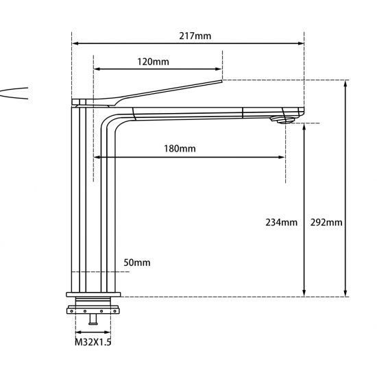 RUSHY Brushed Nickel Tall Basin Mixer