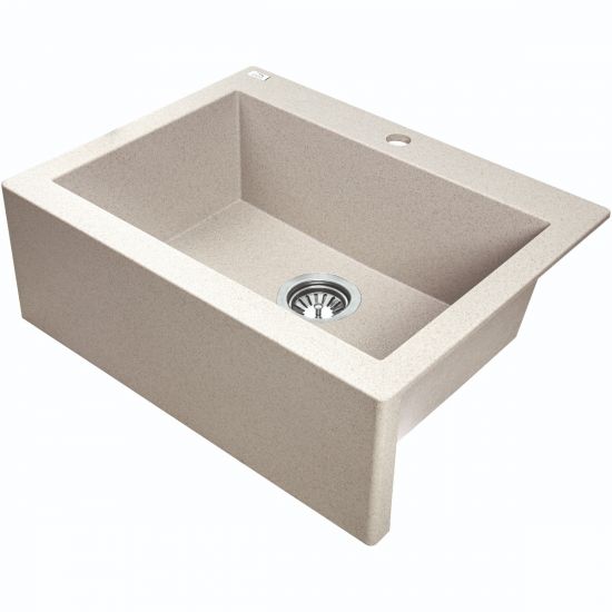 Laveo 490*580*220mm Beige Granite Stone Sink Single Bowl