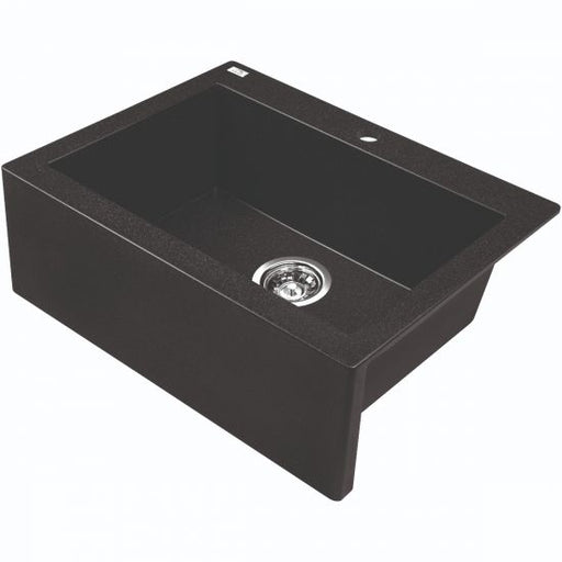 Laveo 490*580*220mm Black Granite Stone Sink Single Bowl