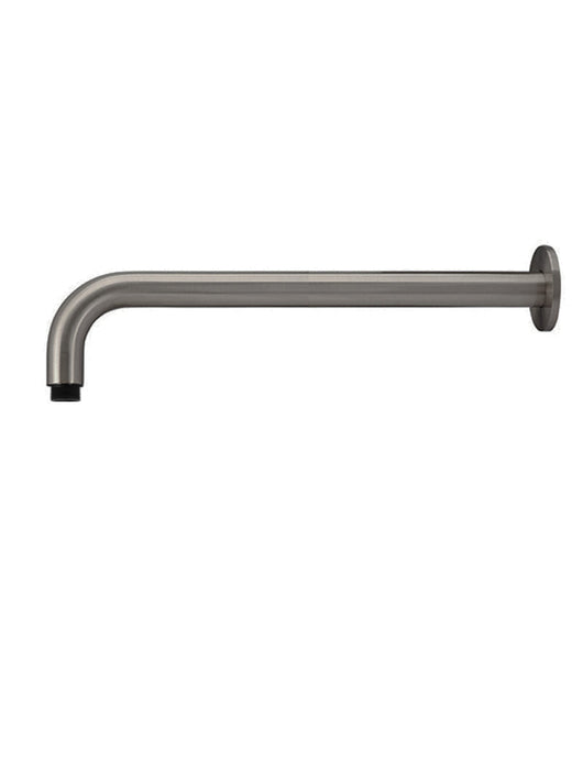 Round Wall Shower Curved  Arm 400mm - Shadow Gunmetal