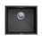 457 x 406 x 200mm Carysil Black Single Bowl Granite Stone Kitchen/Laundry Sink Top/Flush/Under Mount