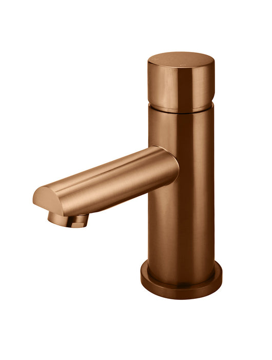 Round Pinless Basin Mixer - Lustre Bronze