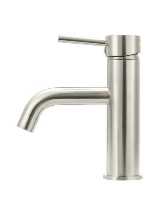 Round Basin Mixer Curved - Brushed Nickel