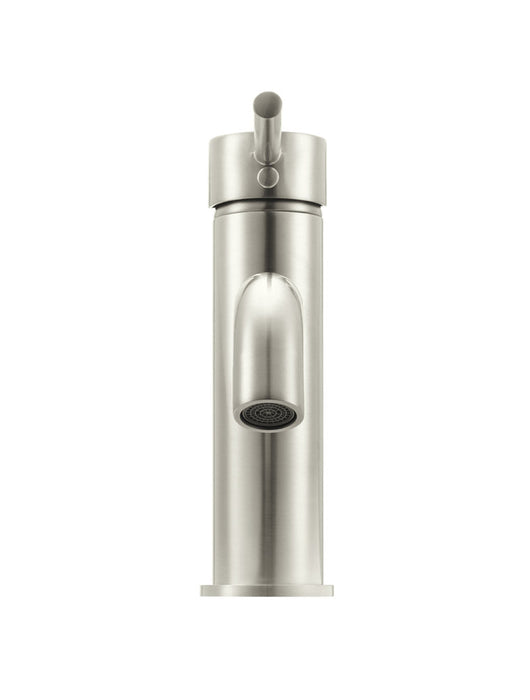 Round Basin Mixer Curved - Brushed Nickel
