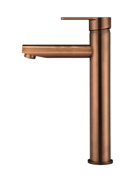 Round Paddle Tall Basin Mixer - Lustre Bronze