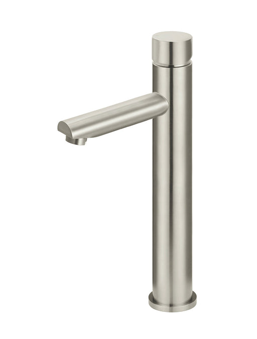 Round Pinless Tall Basin Mixer - Brushed Nickel