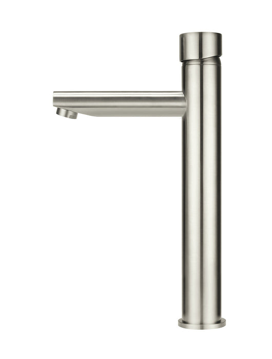 Round Pinless Tall Basin Mixer - Brushed Nickel