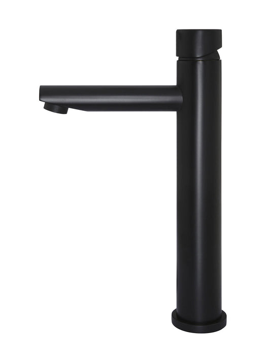 Round Pinless Tall Basin Mixer - Matte Black